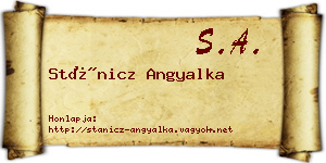 Stánicz Angyalka névjegykártya